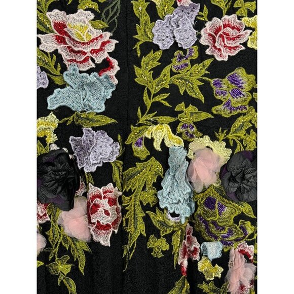 $998 MAC DUGGAL 11411 Black 3D Floral Dress Size 10 Embroidered Formal Gown NWT - Picture 9 of 10